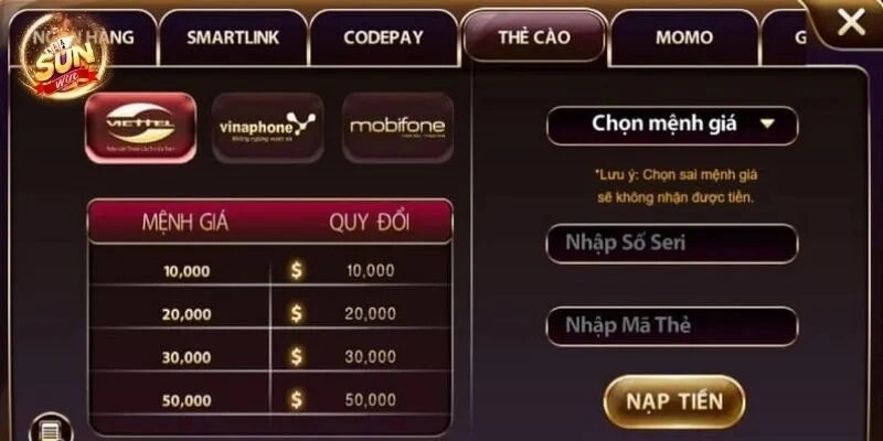 Giao dịch nạp tiền bằng thẻ cào điện thoại rất đơn giản